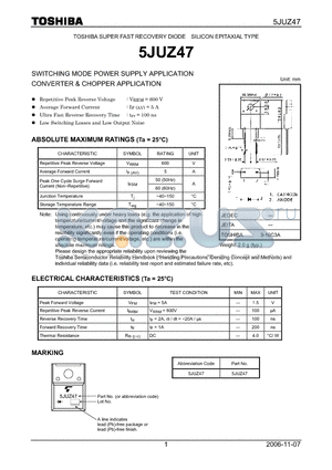 5JUZ47_06 datasheet - SWITCHING MODE POWER SUPPLY APPLICATION