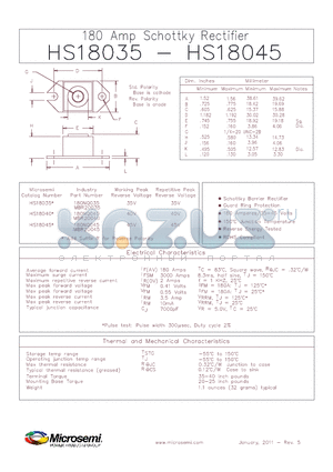 180NQ040 datasheet - 180 Amp Schottky Rectifier