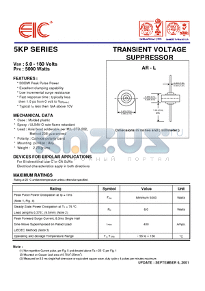 5KP10 datasheet - TRANSIENT VOLTAGE SUPPRESSOR