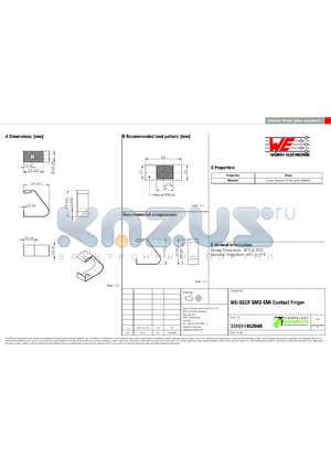 331011452048 datasheet - WE-SECF SMD EMI Contact Finger