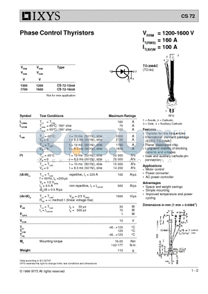 CS72-12IO8 datasheet - Phase Control Thyristors