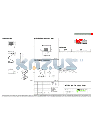 331061603010 datasheet - WE-SECF SMD EMI Contact Finger