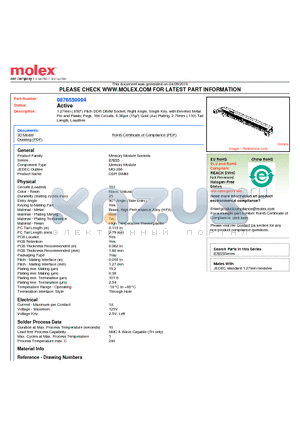 87655-0004 datasheet - 1.27mm (.050