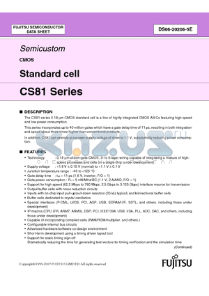 CS81 datasheet - Semicustom CMOS Standard cell