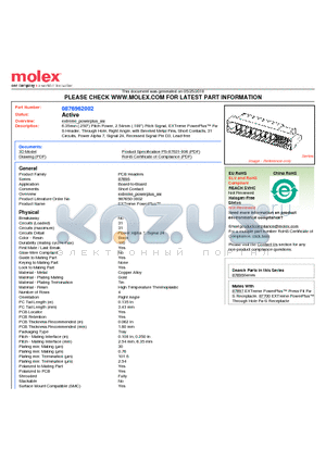 87696-2002 datasheet - 6.35mm (.250) Pitch Power, 2.54mm (.100) Pitch Signal, EXTreme PowerPlus Pa-S Header, Through Hole, Right Angle, with Beveled Metal Pins, Short Contacts