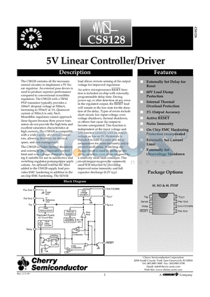 CS8128YDR8 datasheet - 5V Linear Controller/Driver