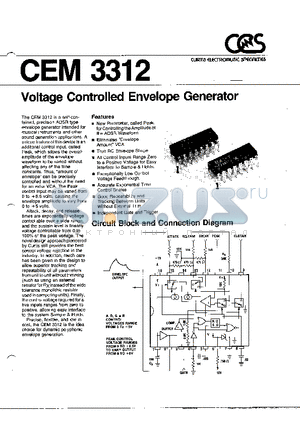 CEM3312 datasheet - Voltage Controlled Envelope Generator