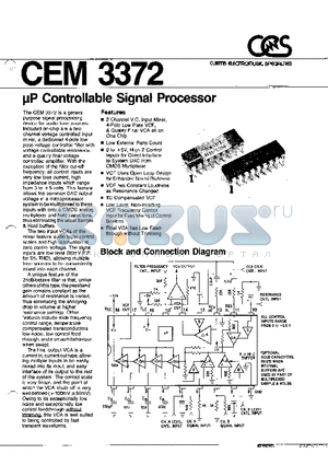 CEM3372 datasheet - UP CONTROLLABLE SIGNAL PROCESSOR