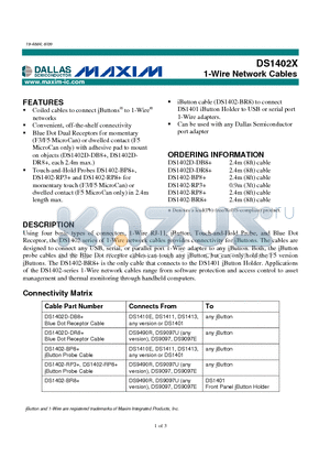 DS1402D-DB8+ datasheet - 1-Wire Network Cables