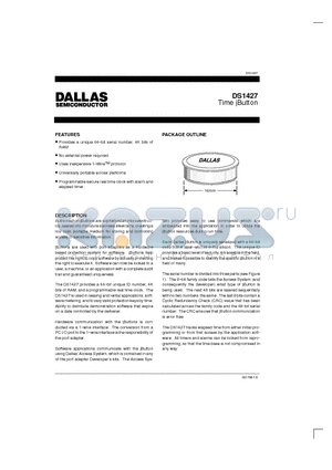 DS1427 datasheet - Time iButton