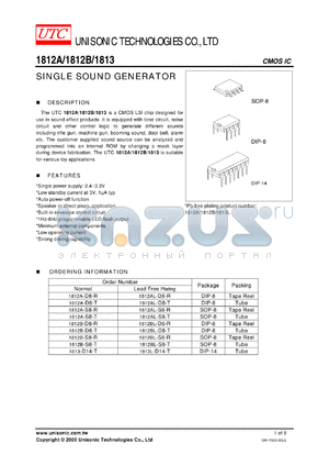 1812A-D8-T datasheet - SINGLE SOUND GENERATOR