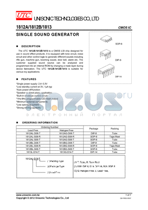 1812AL-S08-T datasheet - SINGLE SOUND GENERATOR