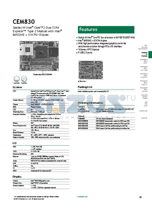 CEM830 datasheet - 8 USB 2.0 ports