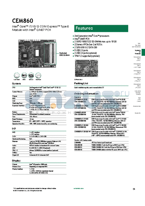 CEM860 datasheet - 8 USB 2.0 ports