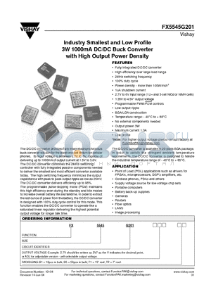 FX5545G201 datasheet - Industry Smallest and Low Profile 3W 1000mA DC/DC Buck Converter with High Output Power Density