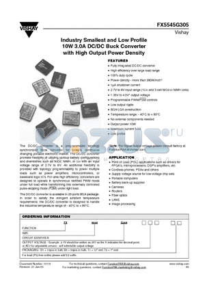 FX5545G305 datasheet - Industry Smallest and Low Profile 10W 3.0A DC/DC Buck Converter with High Output Power Density