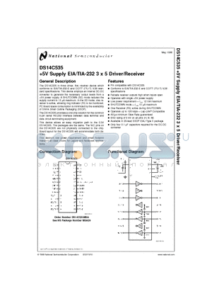 DS14C535 datasheet - 5V Supply EIA/TIA-232 3 x 5 Driver/Receiver