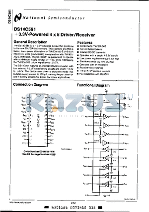 DS14C561 datasheet - 3.3V-Powered 4 x 5 Driver/Receiver