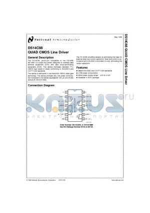 DS14C88M datasheet - QUAD CMOS Line Driver