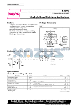 FX606 datasheet - Ultrahigh-Speed Switching Applications
