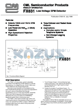 FX631D5 datasheet - Low-Voltage SPM Detector