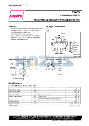 FX605 datasheet - Ultrahigh-Speed Switching Applications