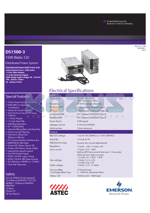 DS1500-3 datasheet - 1500 Watts 12V Distributed Power System