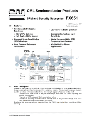 FX651 datasheet - SPM and Security Subsystem