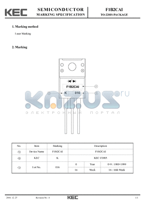 F1B2CAI datasheet - TO-220IS PACKAGE