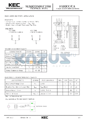 F1B2CC datasheet - STACK SILICON DIFFUSED DIODE (HIGH SPEED RECTIFIER)