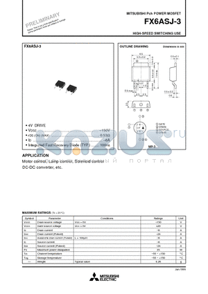 FX6ASJ-3 datasheet - HIGH-SPEED SWITCHING USE