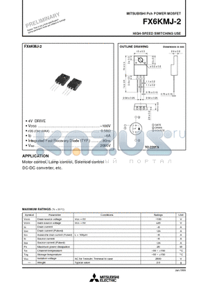 FX6KMJ-2 datasheet - HIGH-SPEED SWITCHING USE