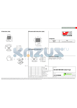 331141352540 datasheet - WE-SECF SMD EMI Contact Finger