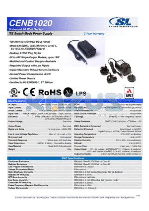 CENB1020 datasheet - ITE Switch-Mode Power Supply