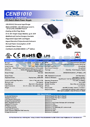 CENB1010 datasheet - ITE Switch-Mode Power Supply