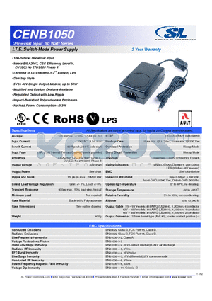 CENB1050 datasheet - I.T.E. Switch-Mode Power Supply