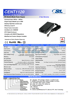 CENT1120 datasheet - ITE Switch-Mode Power Supply