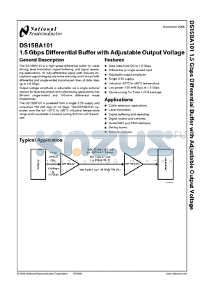 DS15BA101 datasheet - 1.5 Gbps Differential Buffer with Adjustable Output Voltage