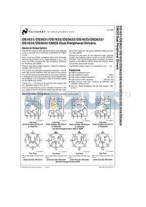 DS1631 datasheet - CMOS Dual Peripheral Drivers