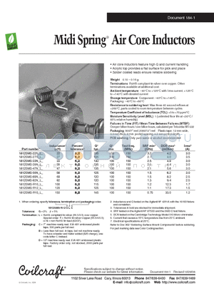 1812SMS-R10-L datasheet - Midi Spring^ Air Core Inductors