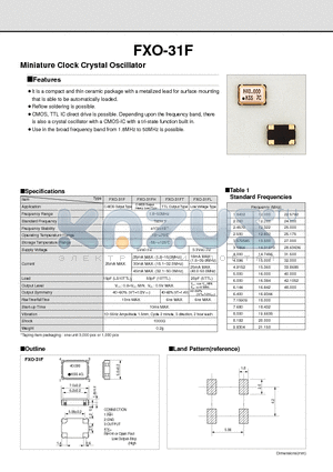 FXO-31F datasheet - Miniature Clock Crystal Oscillator