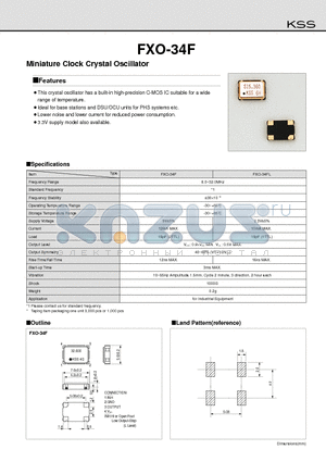 FXO-34FL datasheet - Miniature Clock Crystal Oscillator