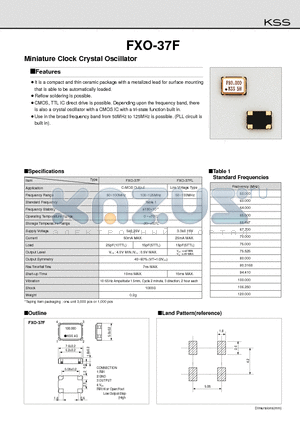 FXO-37FL datasheet - Miniature Clock Crystal Oscillator