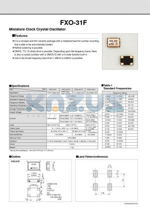 FXO-31FL datasheet - Miniature Clock Crystal Oscillator