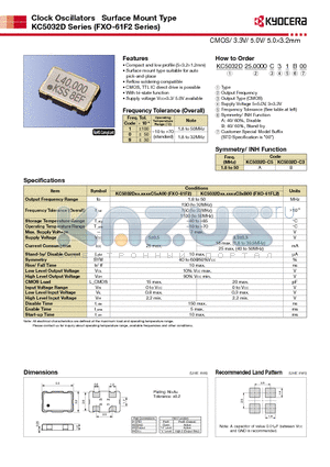 FXO-64F2 datasheet - CMOS/ 3.3V/ 5.0V/ 5.03.2mm