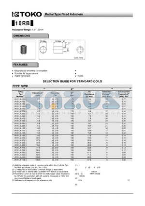 181LY-103 datasheet - Radial Type Fixed Inductors