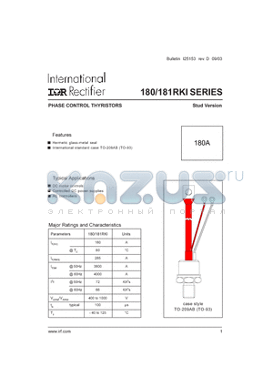 181RKI100 datasheet - PHASE CONTROL THYRISTORS