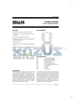 DS1666-10 datasheet - Audio Digital Resistor