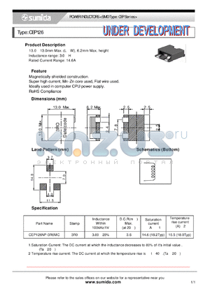 CEP126 datasheet - POWER INDUCTORS <SMD Type: CEP Series>