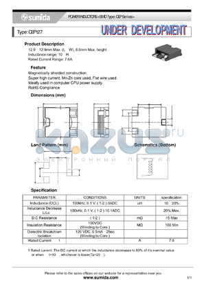 CEP127 datasheet - POWER INDUCTORS <SMD Type: CEP Series>